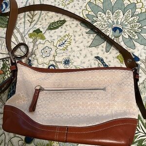 Coach Brown and Cream Shoulder Bag